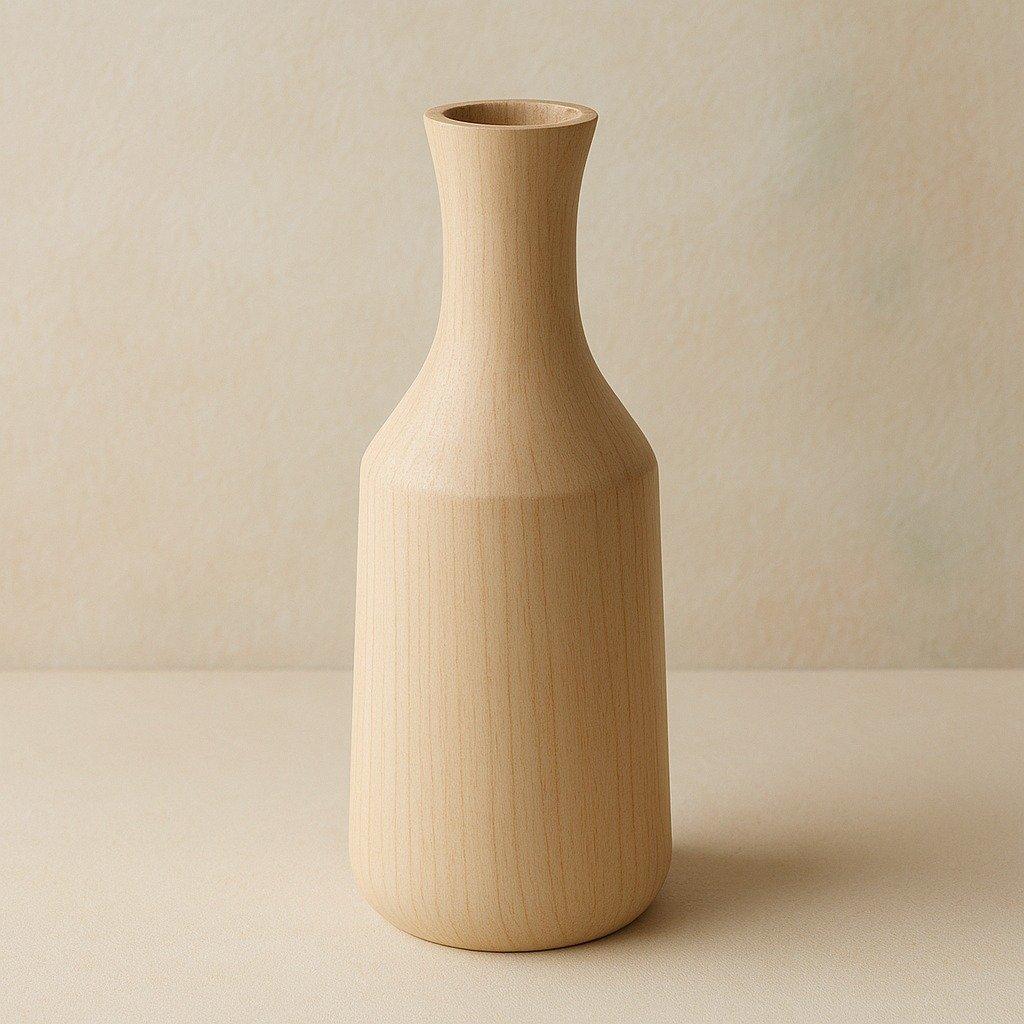Neckline Aspen Vase — complete natural wood silhouette
